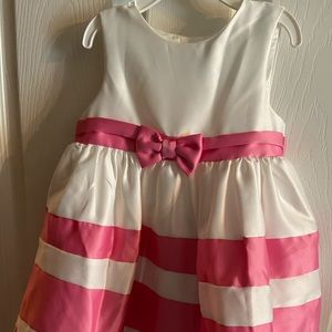 Donita pink/white formal stripe dress